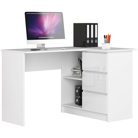 MÖBELSYSTEM Grand bureau d'angle en L ou table de bureau en angle avec  passage de câbles intégré et éclairage LED intégré, Fabriqué en UE, Sogo24  - Beddog