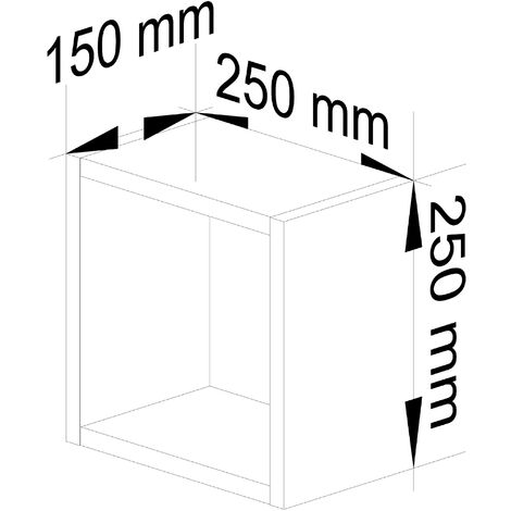 Ensemble de 3 etagères carrées AKORD K25 cm avec fixation invisible Wengé 25 cm 3 étagères 25x15x25 cm
