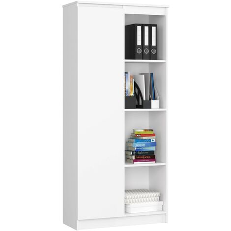 Meuble de rangement, Armoire à CD Blanc brillant 102x16x177,5 cm Bois  d'ingénierie678191