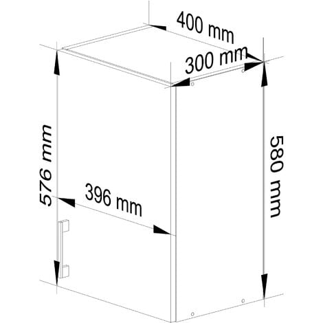 Armoires de cuisine haute AKORD W40 LIMA Blanc 40 cm 1 porte façade Chêne Sonoma 2 étagères 40x30,5x58 cm