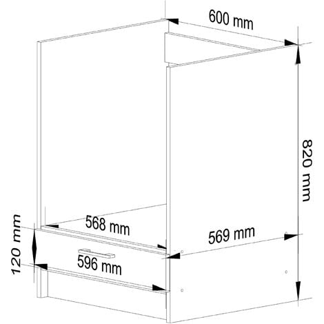 Armoires de cuisine basse AKORD S60 à four OLIWIA Blanc 60 cm 1 porte couleur Blanc 1 étagère 60x55x82 cm