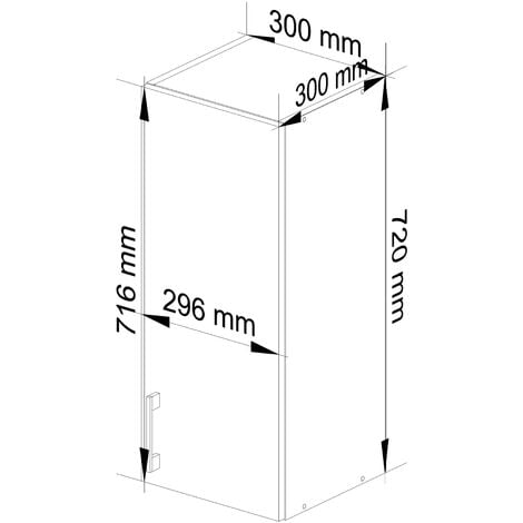 Armoires de cuisine haute AKORD W30 LIMA H720 Blanc 30 cm 1 porte façade Chêne Sonoma 2 étagères 30x30,5x72 cm