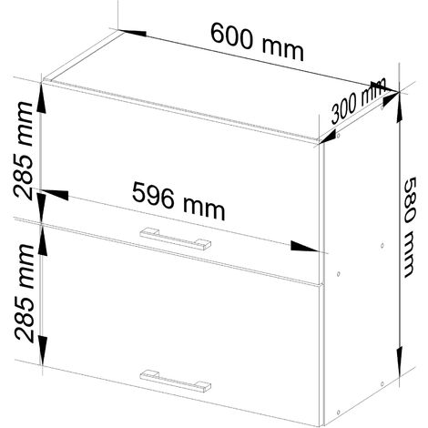 Meuble de cuisine haut AKORD W60 OLIWIA G2 modulable Blanc 60 cm 2 portes façade Blanche 2 étagères 60x30x58 cm