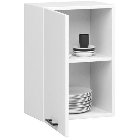 Armoires de cuisine haute AKORD W50 OLIWIA Blanc 50 cm 1 porte façade Blanche 2 étagères 50x30x58 cm