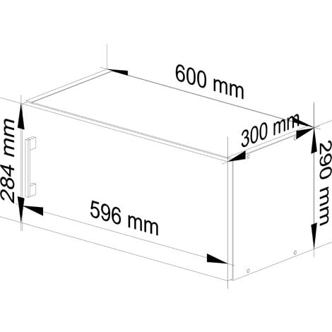 Meuble de cuisine haut AKORD W60 hotte LIMA modulable Blanc 60 cm 1 porte couleur Chêne Sonoma 1 étagère 60x30,5x29 cm
