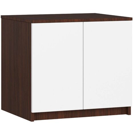 Surmeuble pour armoire AKORD S60 Wengé 60 cm 2 portes façade Blanche 2 étagères 60x51x55 cm