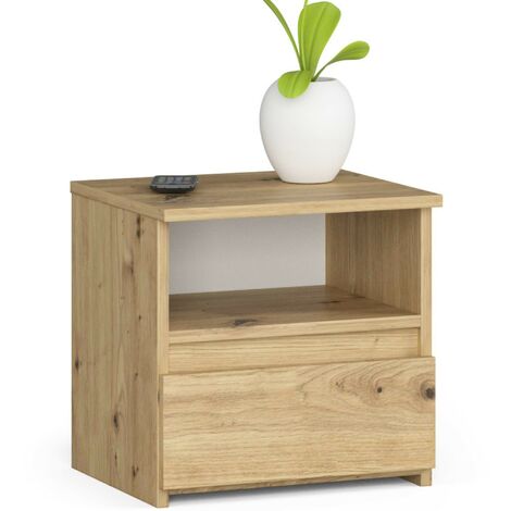 Table de chevet AKORD CL1 Chêne Artisan 40 cm 1 tiroir façade Chêne Artisan 1 étagère 40x35x40 cm