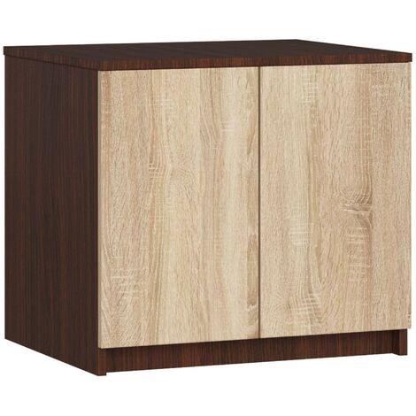 Surmeuble pour armoire AKORD S60 Wengé 60 cm 2 portes façade Chêne Sonoma 2 étagères 60x51x55 cm