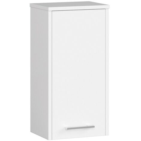 Armoire salle de bains AKORD FIN accr. au mur Blanche 30 cm 1 porte façade Blanche 2 étagères 30x22,5x60 cm (1/5)
