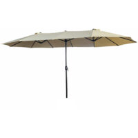Parasol double de jardin TILIA en beige, Poids 12,3 kg Dimensions L460 x l270 x H245 cm