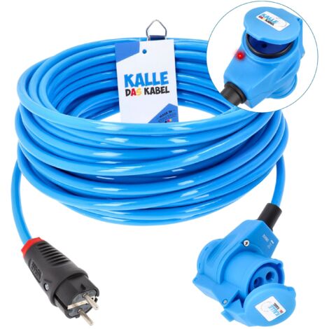 Kalle LEDapter 230V 16A 2,5mm² Winkel Extreme Blau IP44 30 Meter