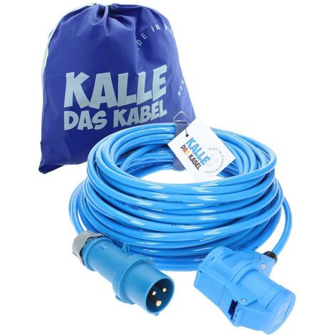Kalle Verlängerungskabel CEE 230V 16A 2,5mm²  Winkel Extreme Blau IP44 20 Meter
