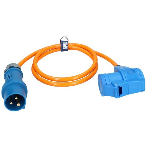 brennenstuhl® - Camping Adapterkabel / CEE-Adapter mit CEE-Stecker und  Schutzkontakt-Kupplung (1,5m Kabel, orange, H07RN-F 3G2,5, 230V/16A, IP44)