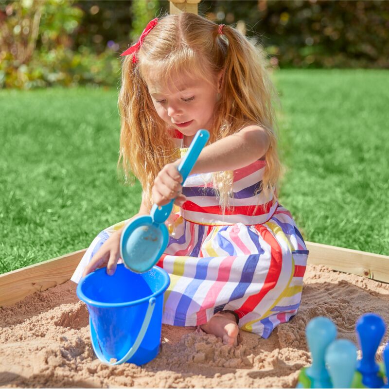 Maisonnette En Bois TP Toys Avec Glissière 1,8 M - Plateforme Surélevée 120 Cm, Bac à Sable Ombragé - Pour Jardin, Enfants Dès 3 Ans, Kit Ancrage Inclus