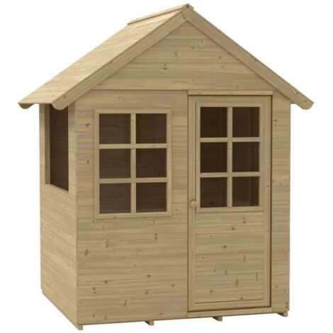 Tp Toys – Maisonnette cabane enfant Romarin en bois FSC® – Dimensions L.91,5 x l.98,5 x H.140 cm – Surface 0,9 m² – Épaisseur murs 1 cm