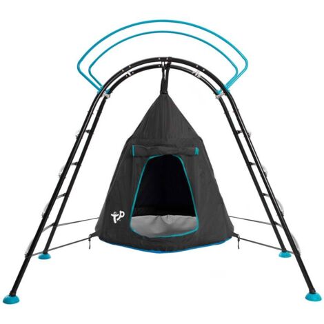 Tp Toys – Balançoire tente OVNI noire avec structure en métal galvanisé – Dimensions 217 x 122 x 201 cm – Pour 2 enfants jusqu'à 50 kg chacun