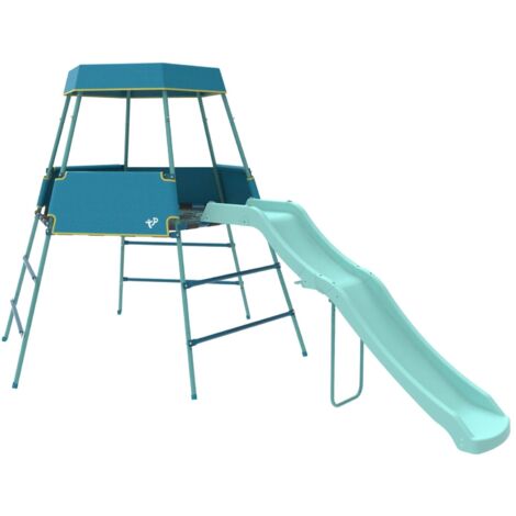 Tp Toys – Aire de jeux métal évolutive avec toboggan ajustable – Cadre d'escalade 1,2m à 1,8m – Âge 3 ans et + – Métal galvanisé