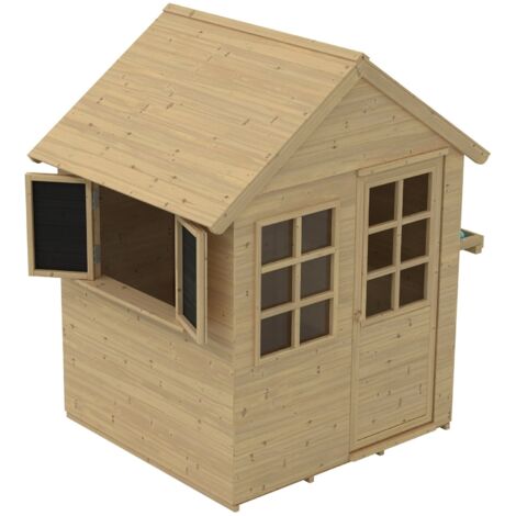 Maisonnette cabane enfant avec cuisine extérieure en bois marron fsc® | Maisons du Monde
