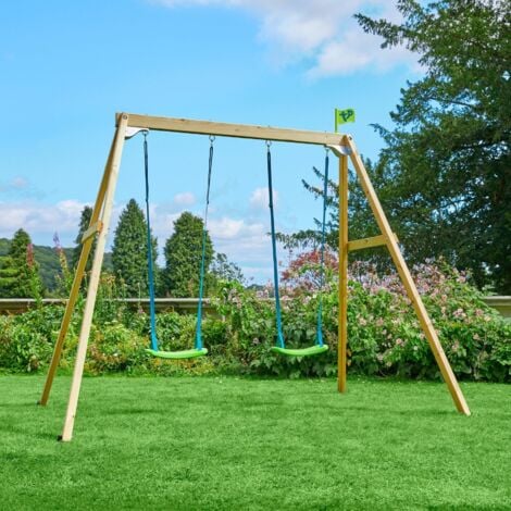 Portique FOREST 2 balançoires - kit d'ancrage - bois FSC® h200 cm