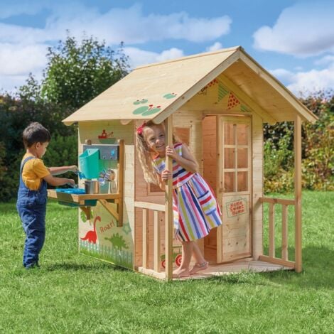 Maisonnette cabane enfant chalet PRAIRIE avec cuisine extérieure bois FSC®