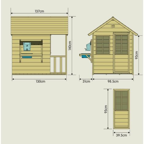 Maisonnette cabane enfant chalet PRAIRIE avec cuisine extérieure bois FSC®