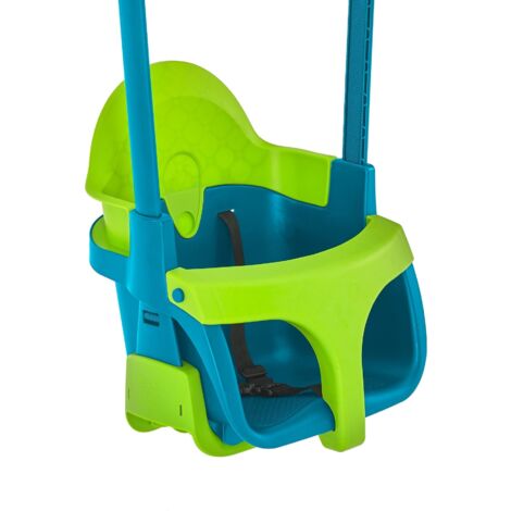 Aire de jeux KINGSWOOD balançoire - bras de portique - fauteuil bébé - kit d'ancrage - bac à sable - bois FSC® h306 cm