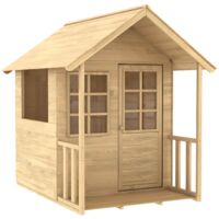 Tp Toys – Cabane de jardin pour enfant en bois FSC – Dimensions 131 x 98,5 x 140 cm – Plancher en bois et fenêtres en plexiglas