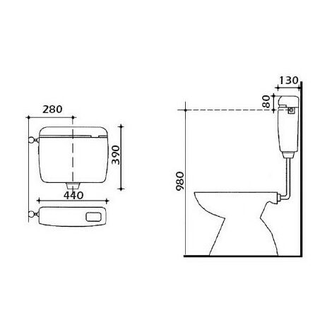 Cassetta scarico wc a superkariba eco esterna abs