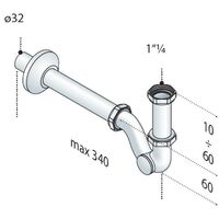 Sifone con rosone in ottone 1.1/4 X 32 bidet 322