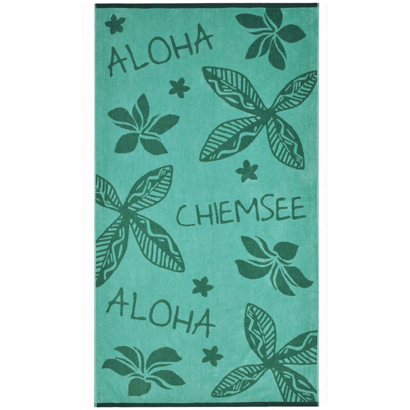 Chiemsee Strandtuch Oahu aus fair, Frottier-Mix, und nachhaltig in und Smaragd reiner Velours- Baumwolle Mint saugstarkem
