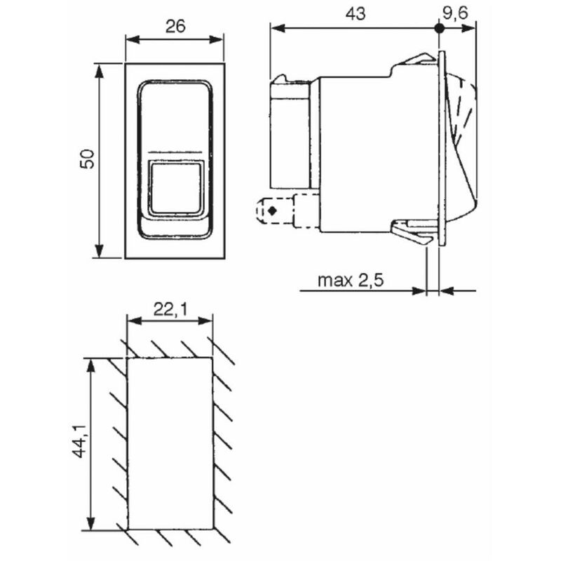 Interruttore basculante OFF-ON-ON 12V luci di posizione