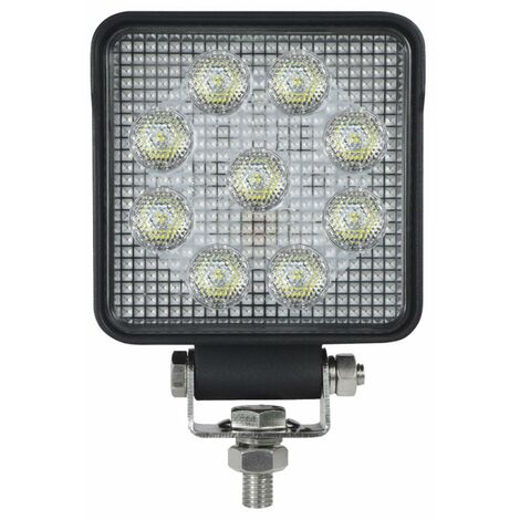 Faro da lavoro 9 LED OSRAM quadrato ad ampio raggio freddo 13,5W