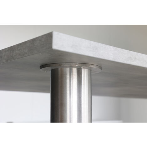 Pata de mesa redonda de acero inoxidable cepillado - Plata - 80 x 720