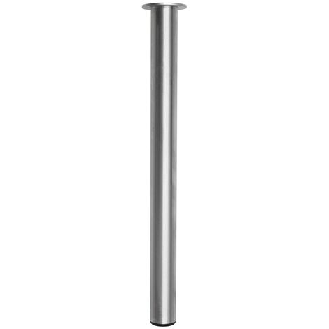 Pata de mesa redonda de acero inoxidable cepillado - Plata - 60 x 720