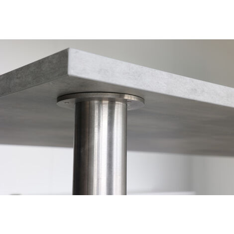 Pata de mesa redonda de acero inoxidable cepillado - Plata - 60 x 720