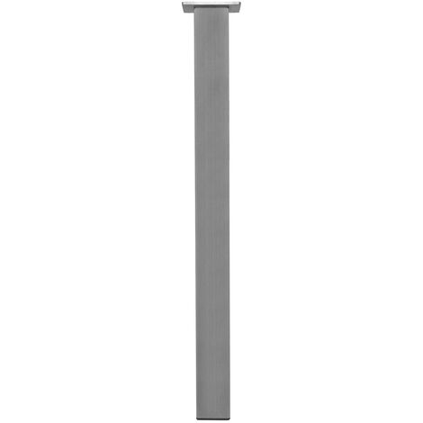Pata de mesa de acero inoxidable cepillado Square - Plata - 60 x 60 x 720