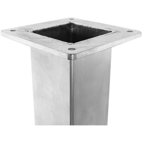Pata de mesa de acero inoxidable cepillado Square - Plata - 60 x 60 x 720