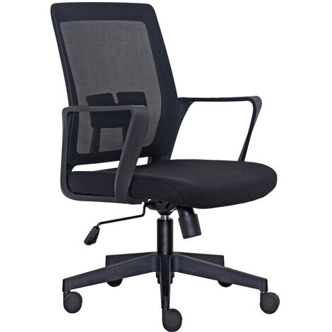 Silla de Oficina con Ruedas y Reposacabezas Teill Black - SKLUM