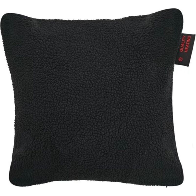 Cuscino termico Warmy in tessuto Teddy - 40x40 cm - Nero