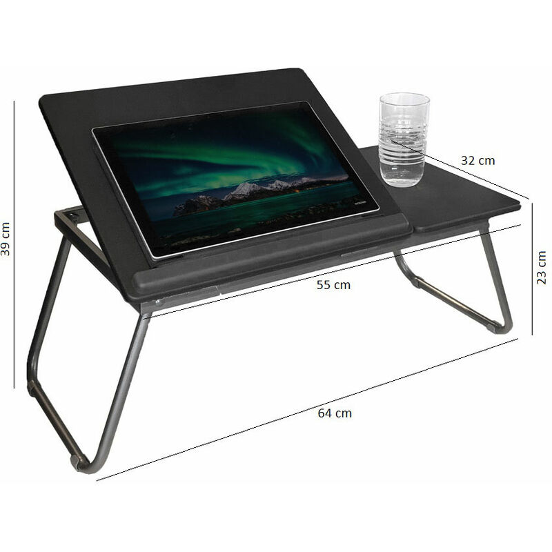 Tavolino Vassoio da Letto Divano per Portatile PC Tablet Pieghevole Leggio  Bianco