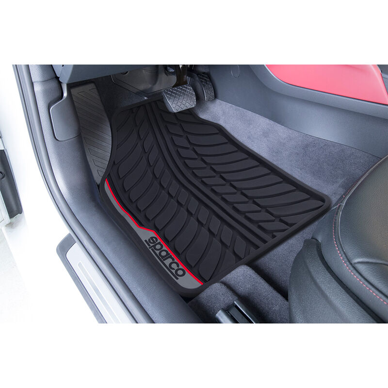 Set tappeti auto moquette sparco rosso/nero