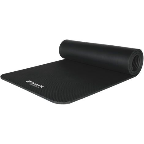 Tappetino da yoga ForzaFit con cinghia di trasporto - Spessore extra 10 mm - Nero (1/5)