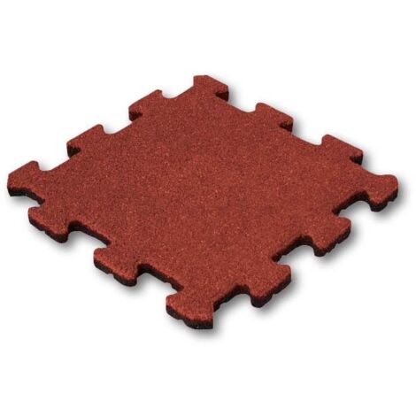 Piastrella di gomma 50 mm - 50 x 50 cm - Rosso - Sistema puzzle - Centrotavola