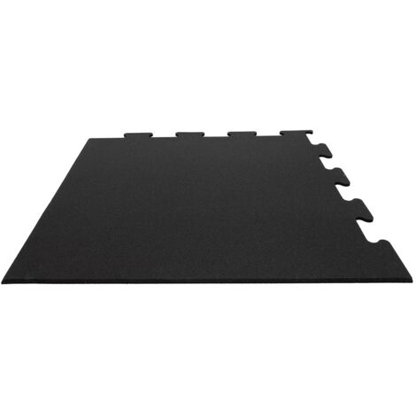 Piastrella Puzzle per pavimenti sportivi - 106x106cm - 10mm - Nero - Pezzo d'angolo