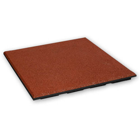 Piastrelle di gomma 30 mm - 1 m2 (4 piastrelle da 50 x 50 cm) - Rosso (1/5)