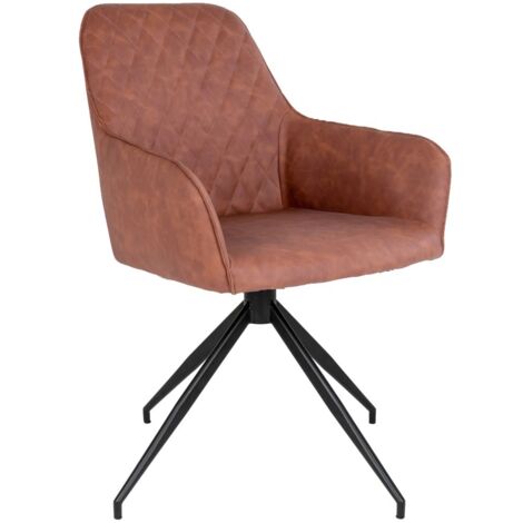 Sedia da pranzo Palma - Pelle PU marrone vintage (1/5)