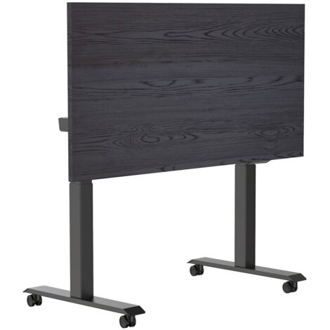 Scrivania pieghevole e mobile regolabile elettricamente - 180x80 cm - Struttura nera - Rovere ombra (1/3)