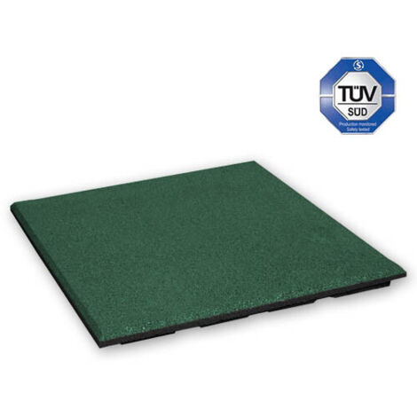 Piastrelle di gomma 30 mm - 1 m2 (4 piastrelle da 50 x 50 cm) - Verde (1/5)