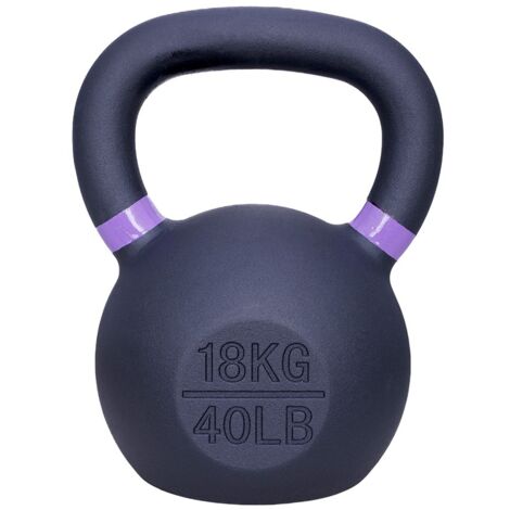 Kettlebell in ghisa - 18 kg - Nero/Lilla (1/2)