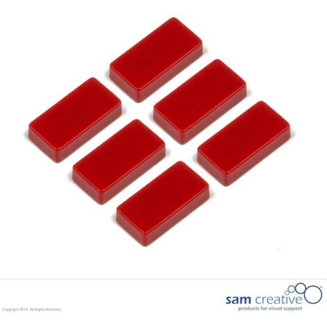 Set di magneti rettangolari 12x24 mm rossi (6 pezzi) (1/3)
